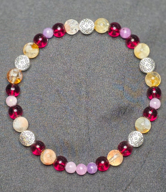 Citrine/ Garnet/ Lepidolite