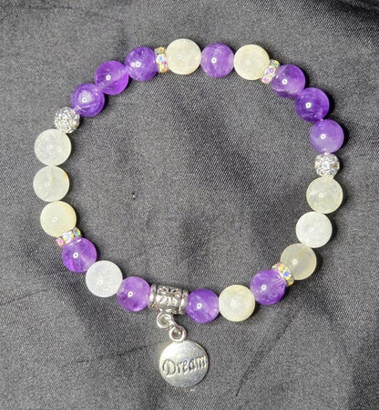 Amethyst/ Rainbow Moonstone