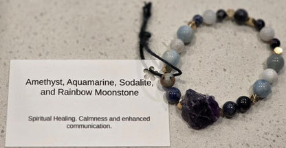 Amethyst/ Aquamarine/ Rainbow Moonstone/ Sodalite