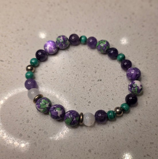 Amethyst/ Dyed Jade (Purple/Green)/ Green Jade