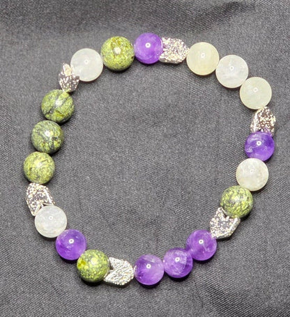 Amethyst/ Rainbow Moonstone/ Serpentine