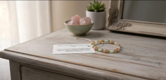 Olivine Peridot/ Pink Opal/ Shell