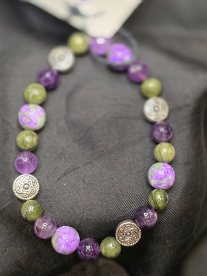 Amethyst/ Dyed Jade (Purple/Green)/ Green Jade