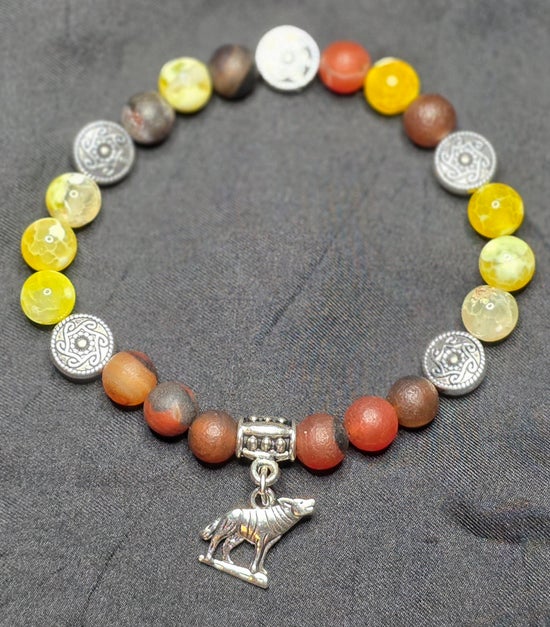 Dyed Yellow Agate/ Frosted Agate