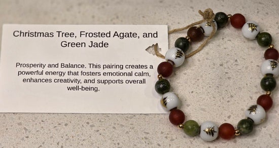 Christmas Tree/ Frosted Agate/ Green Jade