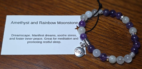 Amethyst/ Rainbow Moonstone