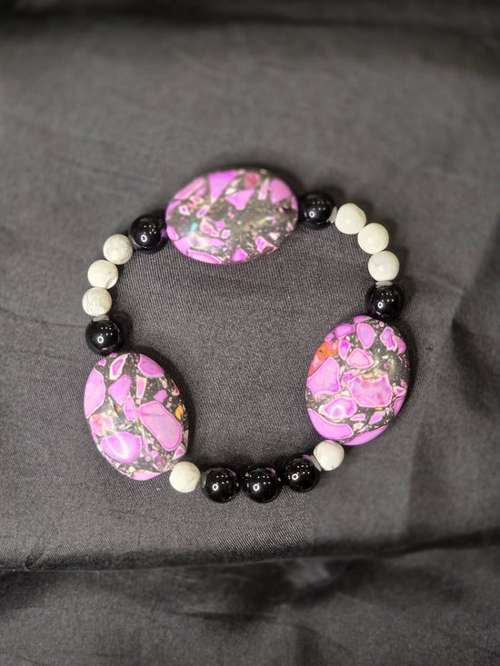 Black Onyx/ Howlite/ Sea Sediment Jasper