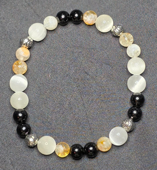 Black Obsidian/ Citrine/ Selenite
