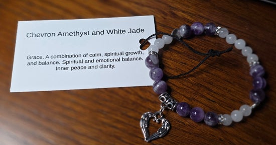 Chevron Amethyst/ White Jade