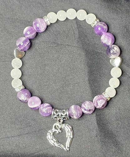 Chevron Amethyst/ White Jade