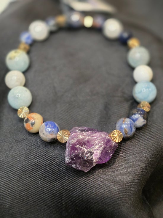 Amethyst/ Aquamarine/ Rainbow Moonstone/ Sodalite