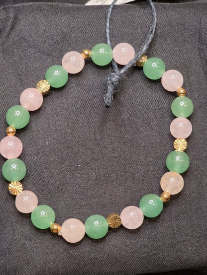 Green Aventurine/ Rose Quartz