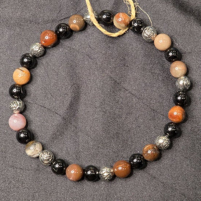 Black Tourmaline/ Petrified Wood