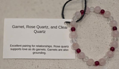 Clear Quartz/ Garnet/ Rose Quartz