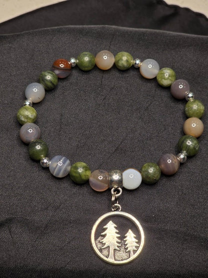 Botswana Agate/ Green Jade