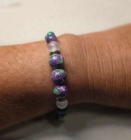 Amethyst/ Dyed Jade (Purple/Green)/ Malachite/ Selenite
