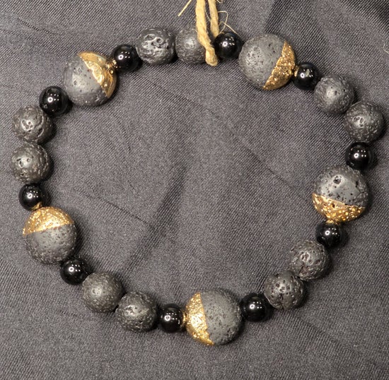 Black Tourmaline/ Lava Rock