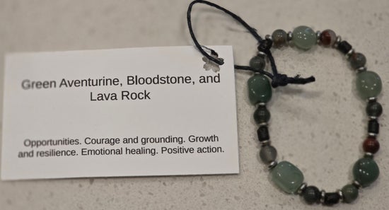 Bloodstone/ Green Aventurine/ Lava Rock
