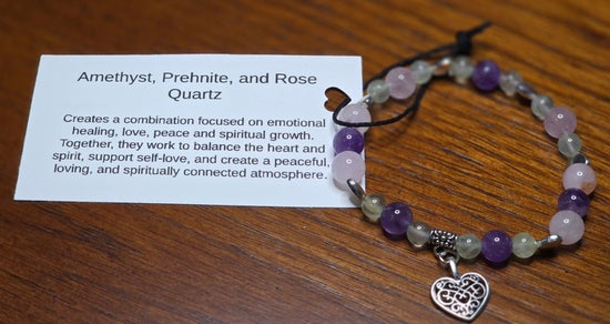 Amethyst/ Prehnite/ Rose Quartz