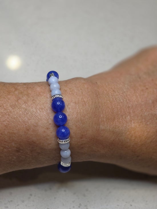 Blue Chalcedony/ Blue Kyanite/ Hematite