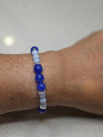 Blue Chalcedony/ Blue Kyanite/ Hematite