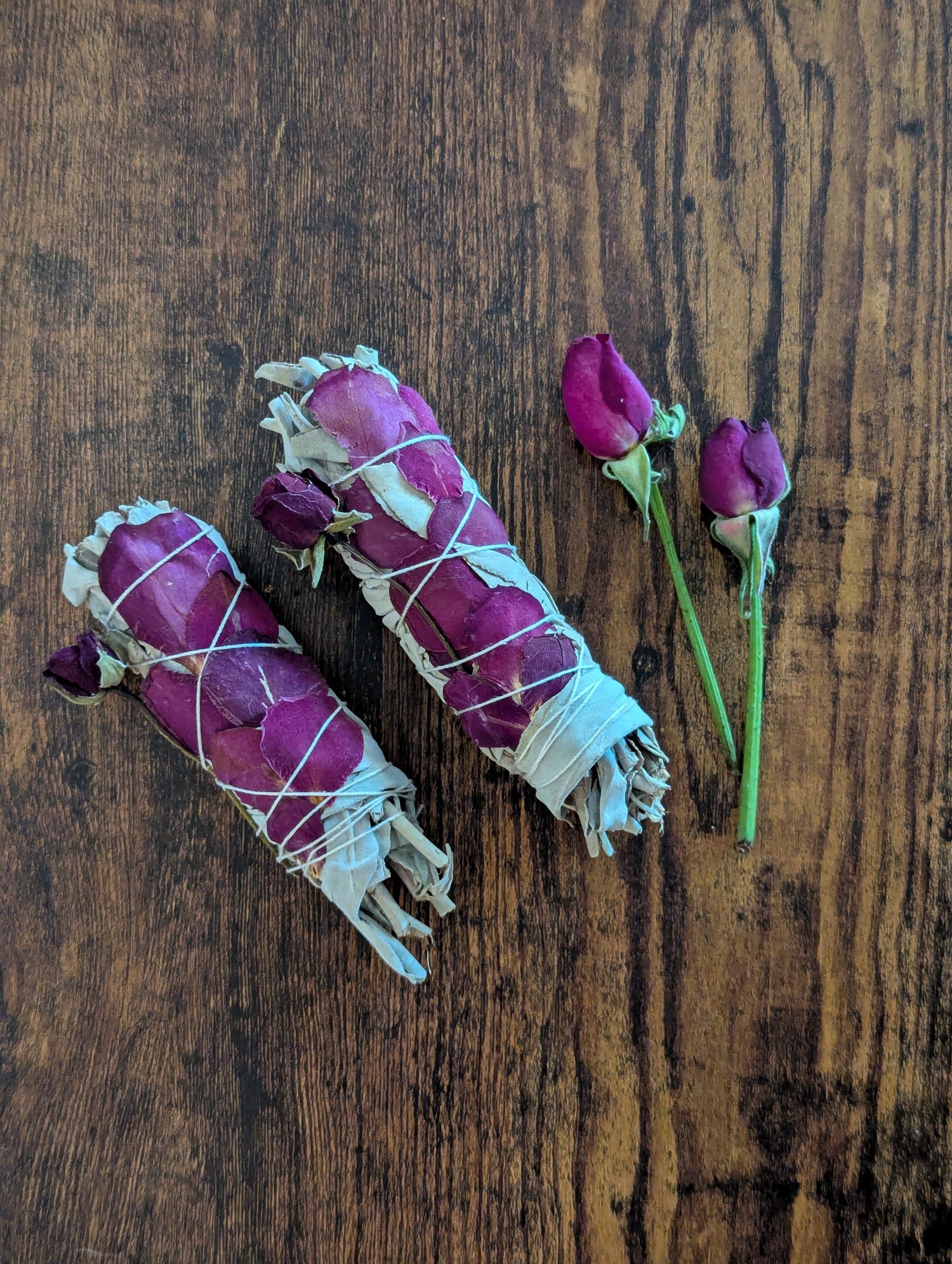Sage and Rose Smudge Bundle | Energy Cleansing Ritual