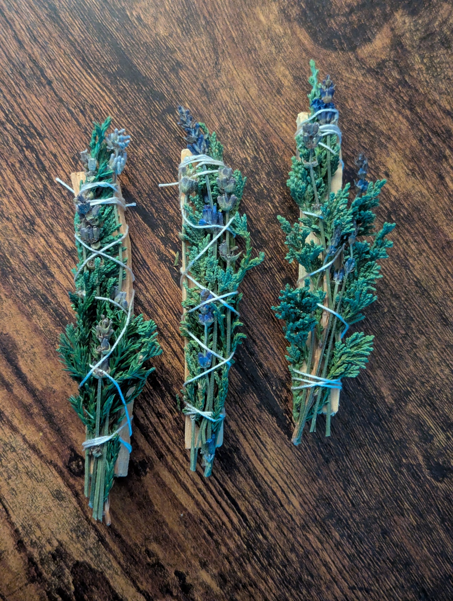 Palo Santo Juniper Lavender Wand | Earth and Air | Smoke Cleansing Wand | Natural Decor