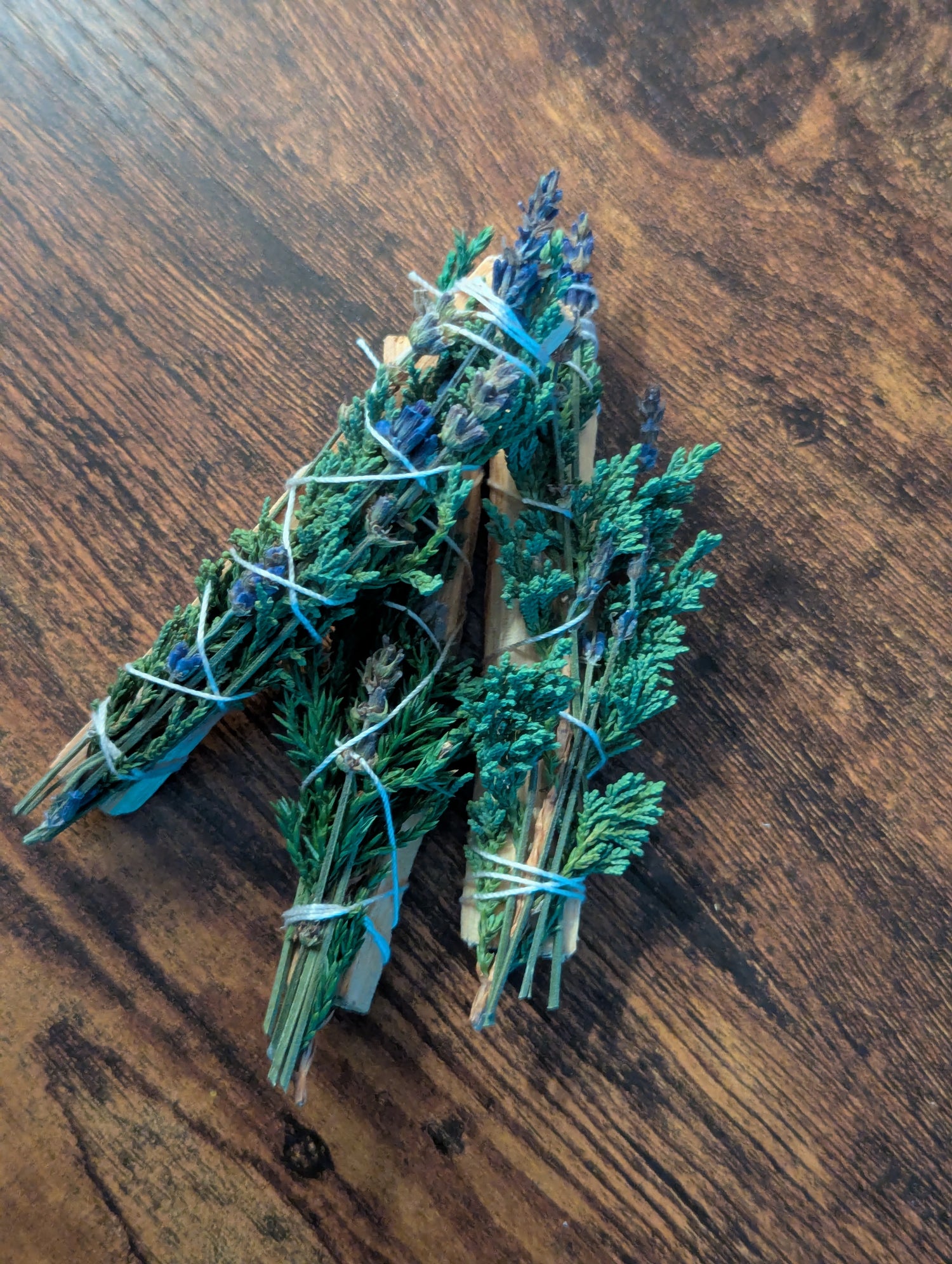 Palo Santo Juniper Lavender Wand | Earth and Air | Smoke Cleansing Wand | Natural Decor