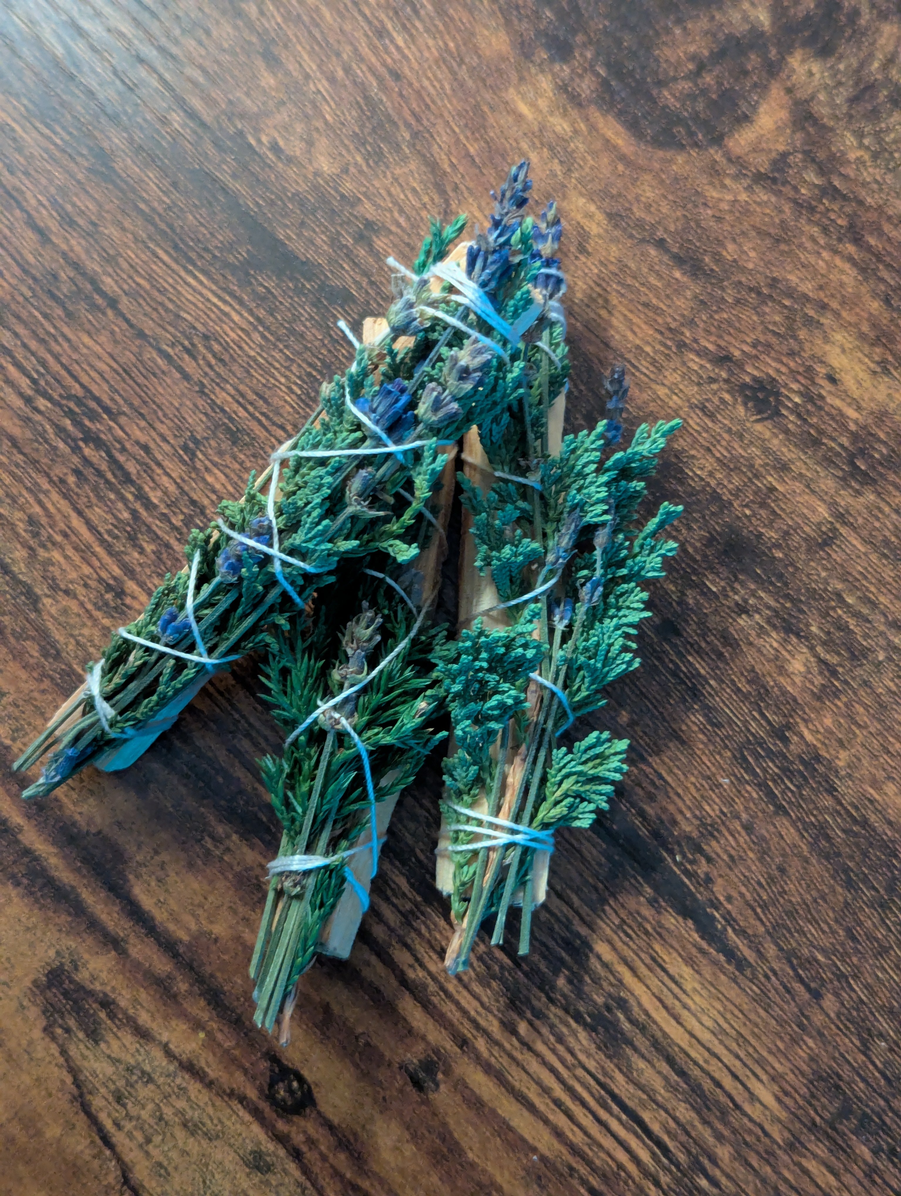 Palo Santo Juniper Lavender Wand | Earth and Air | Smoke Cleansing Wand | Natural Decor