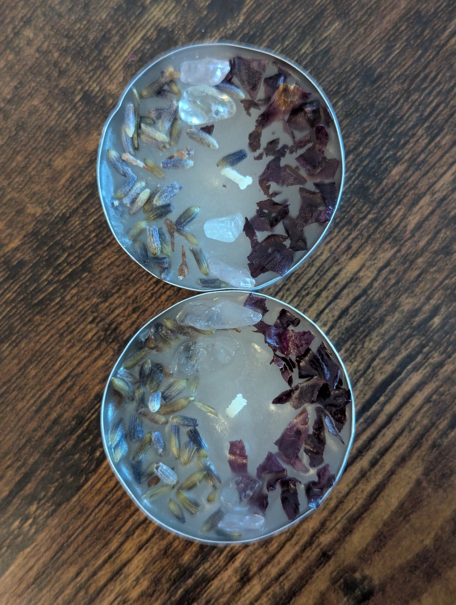 Herb and Crystal Infused Intention Tealight Candles | Love | Prosperity | Calm |