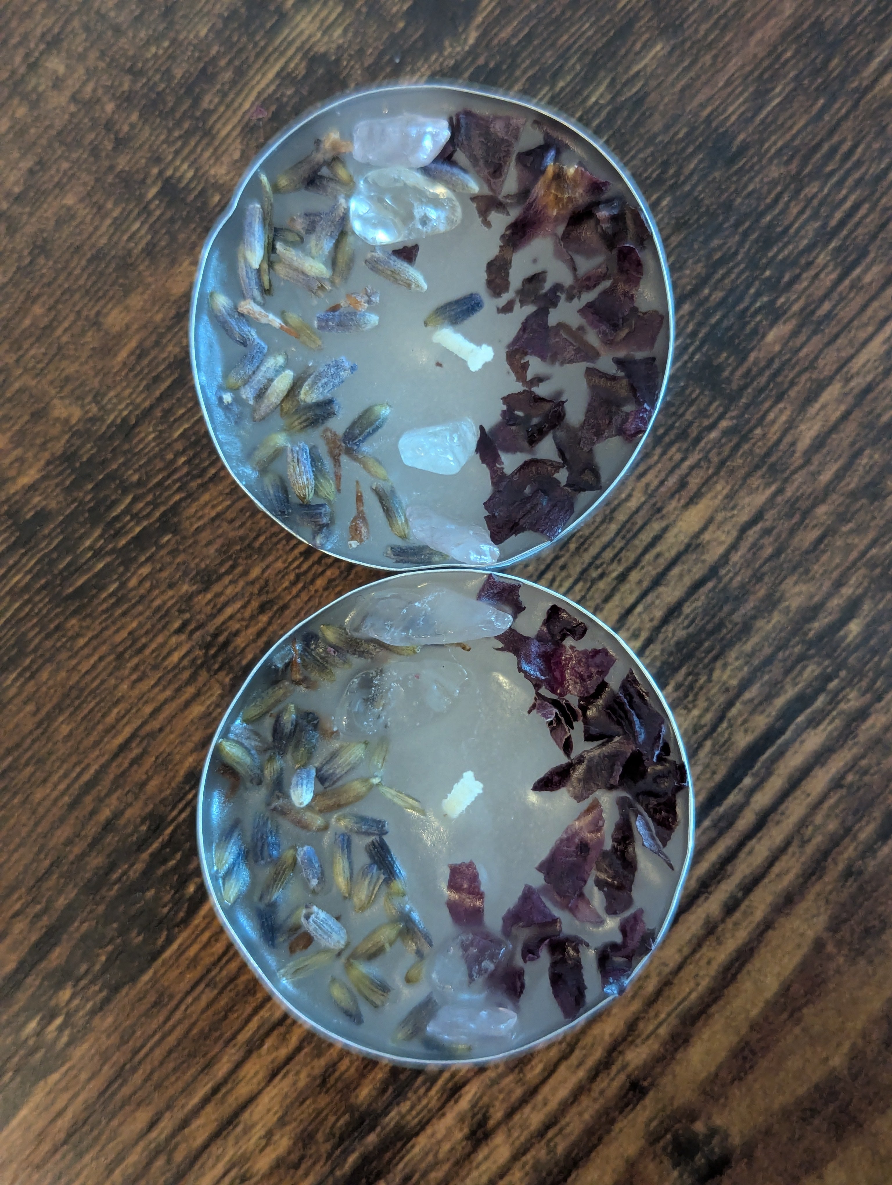 Herb and Crystal Infused Intention Tealight Candles | Love | Prosperity | Calm |