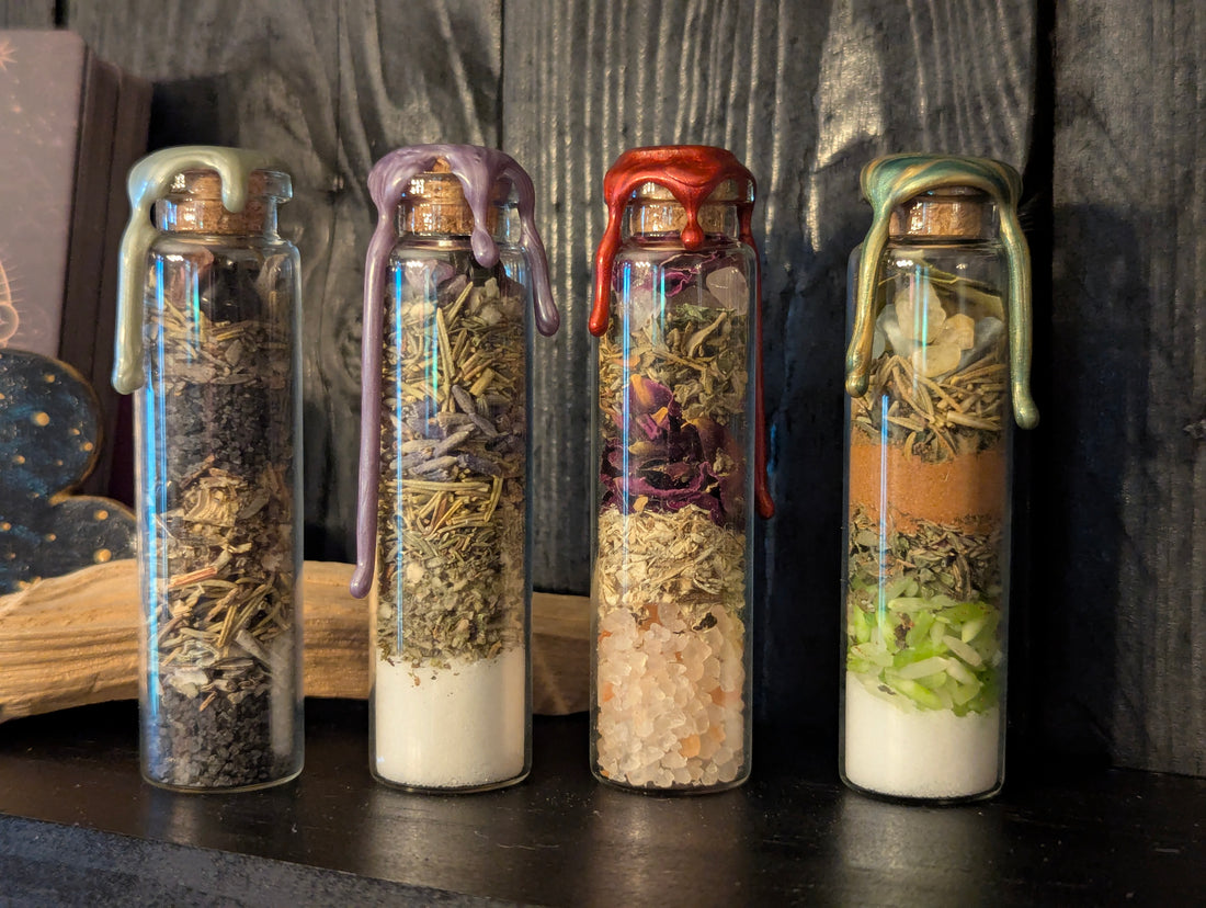 The Ritual Quartet Spell Jars Protection, Dream, Love, &amp; Prosperity Moon Charged