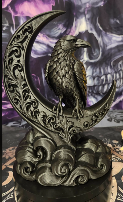 Raven on the Moon  Statue - 3D Print