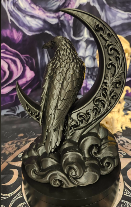 Raven on the Moon  Statue - 3D Print
