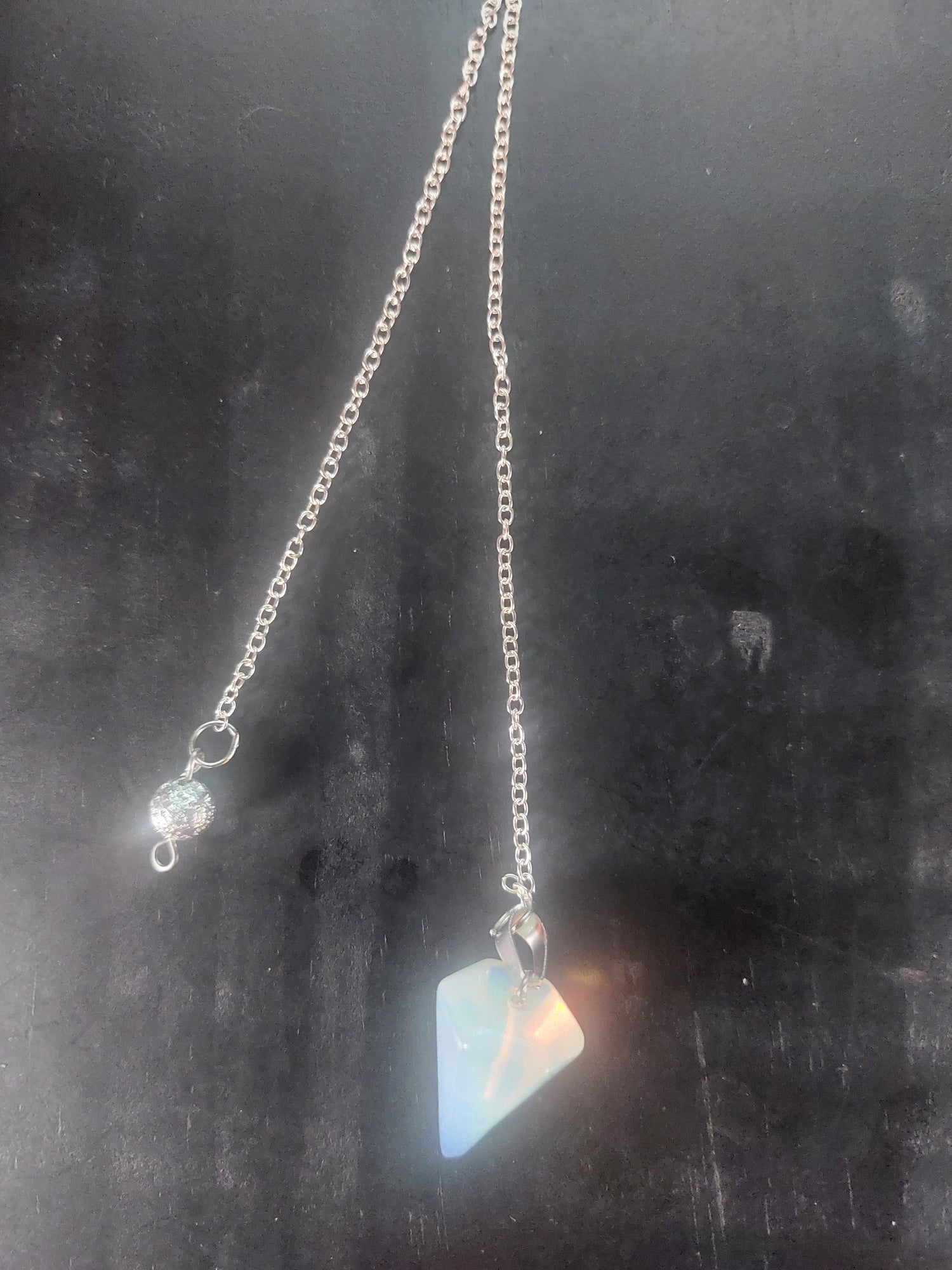 Opalite Pendulum on Silver Tone Chain