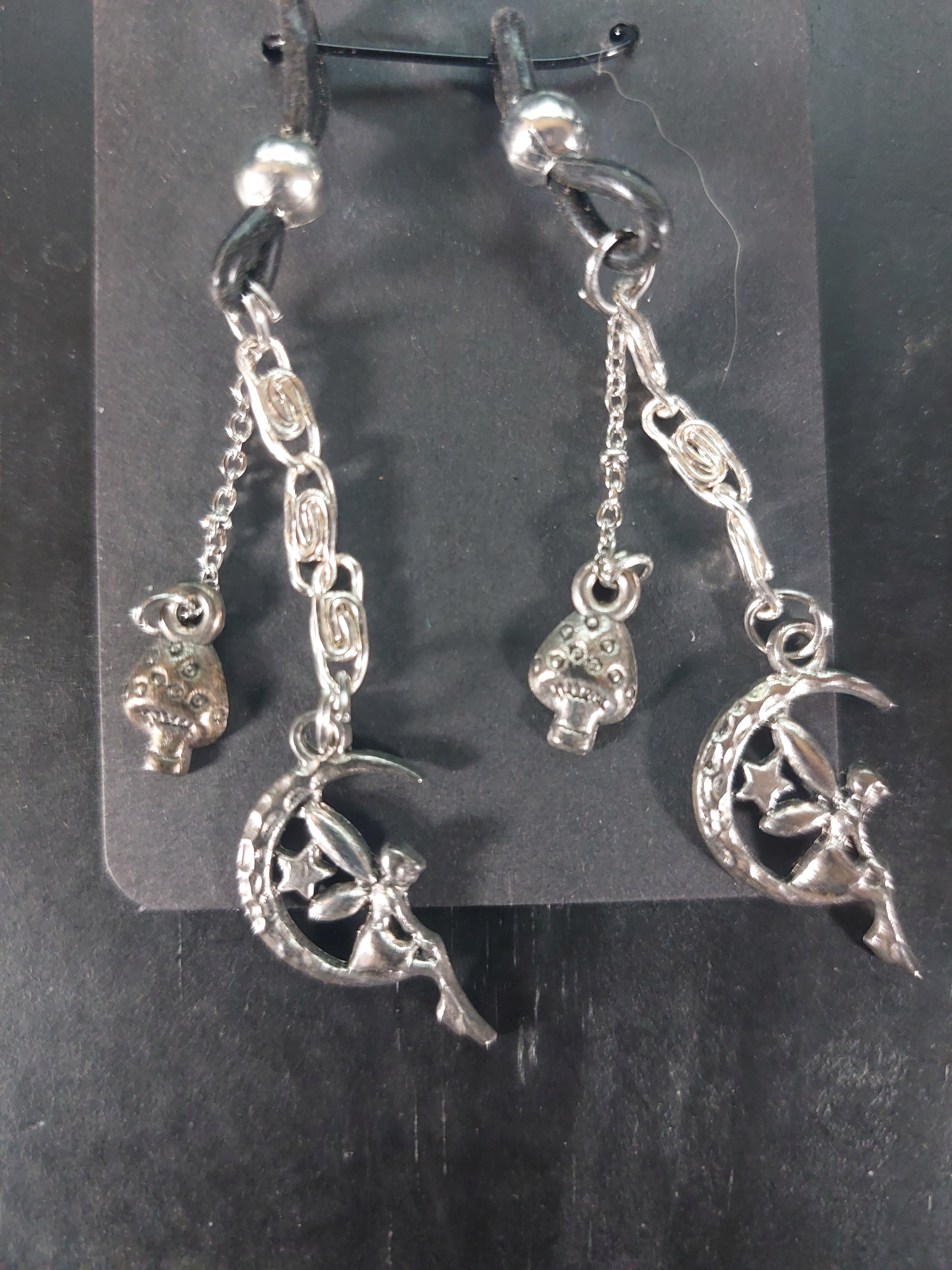 Silver Tone Eye Glass Charms with Fairy and Mushroom Charm