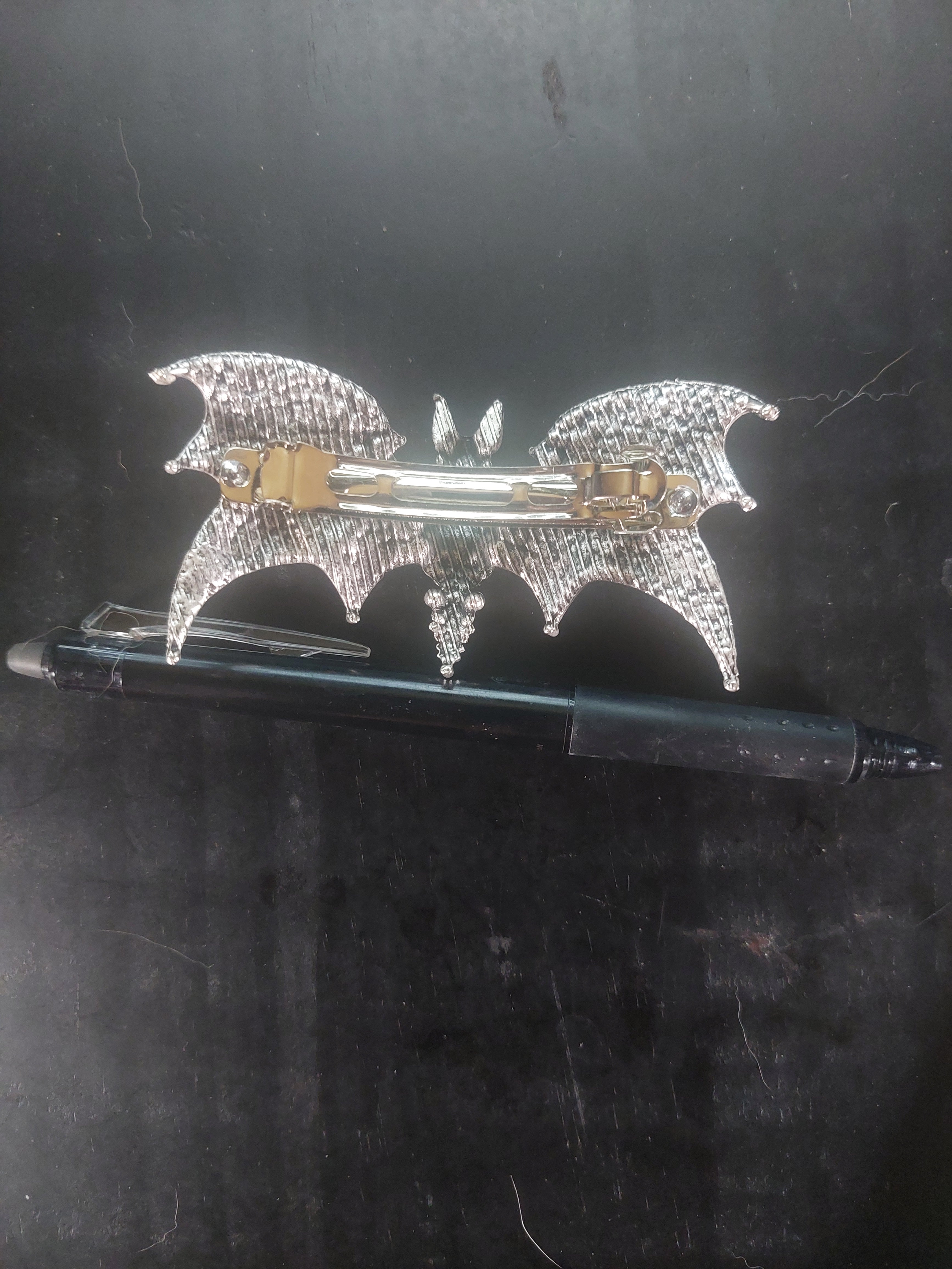 Metal Bat Hair Barrette