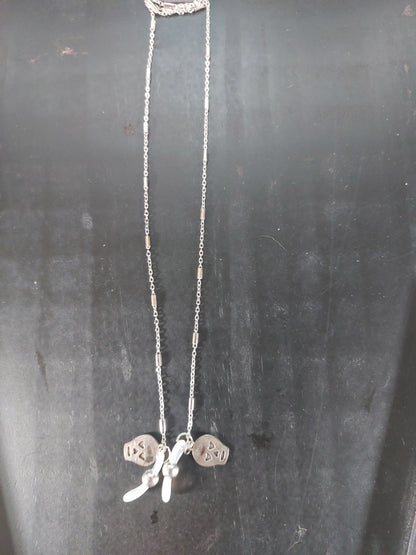 Silver Tone Eye Glass Chain with Skulls