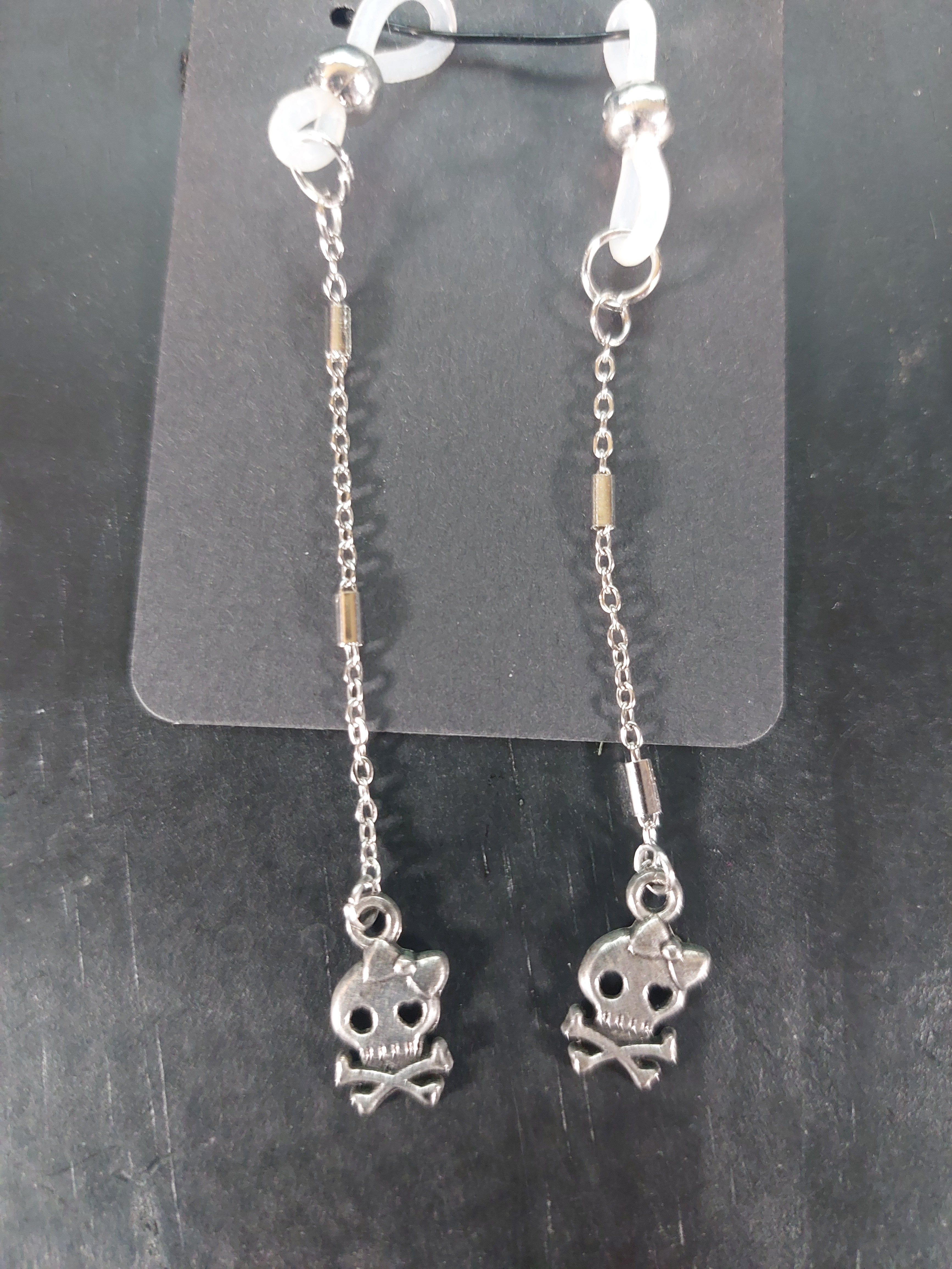 Silver Tone Eye Glass Charms Skulls