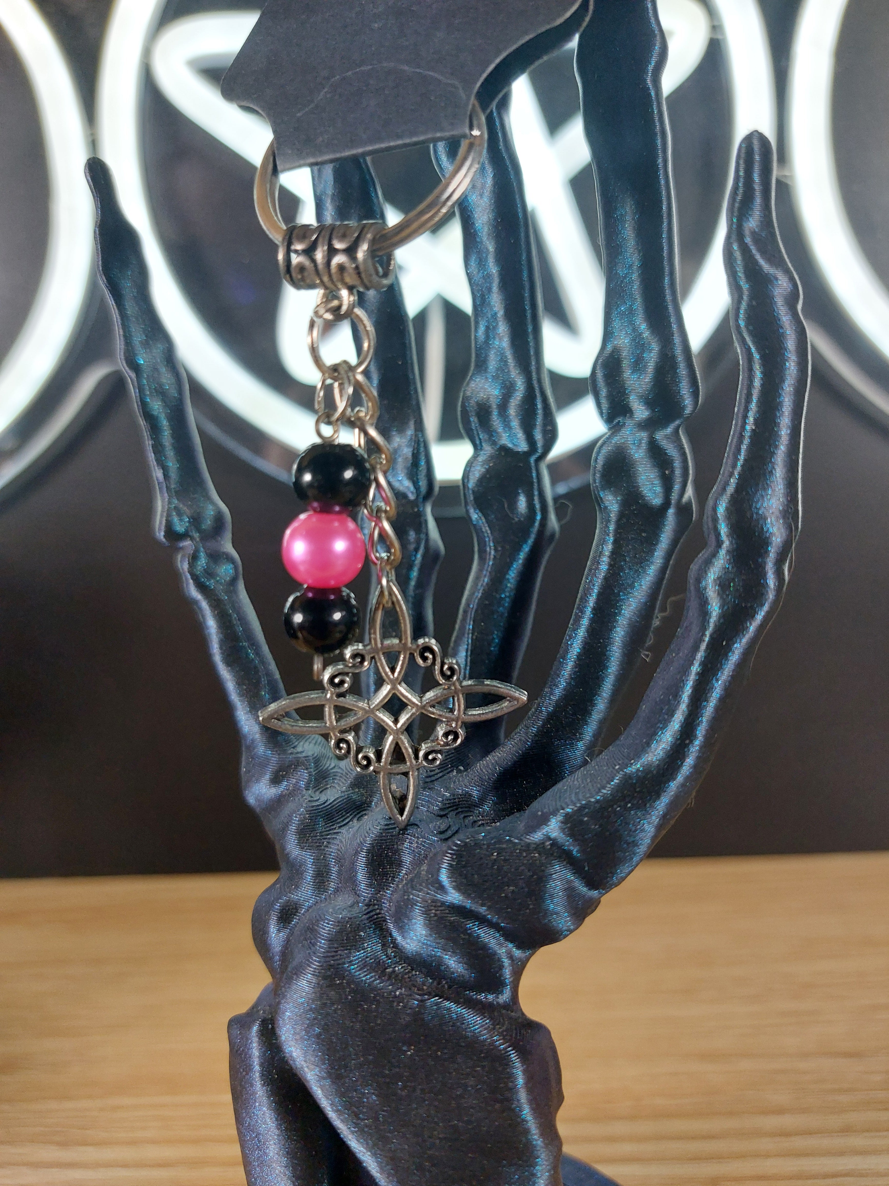 Large Witches Knot with Glass Beads Keychain