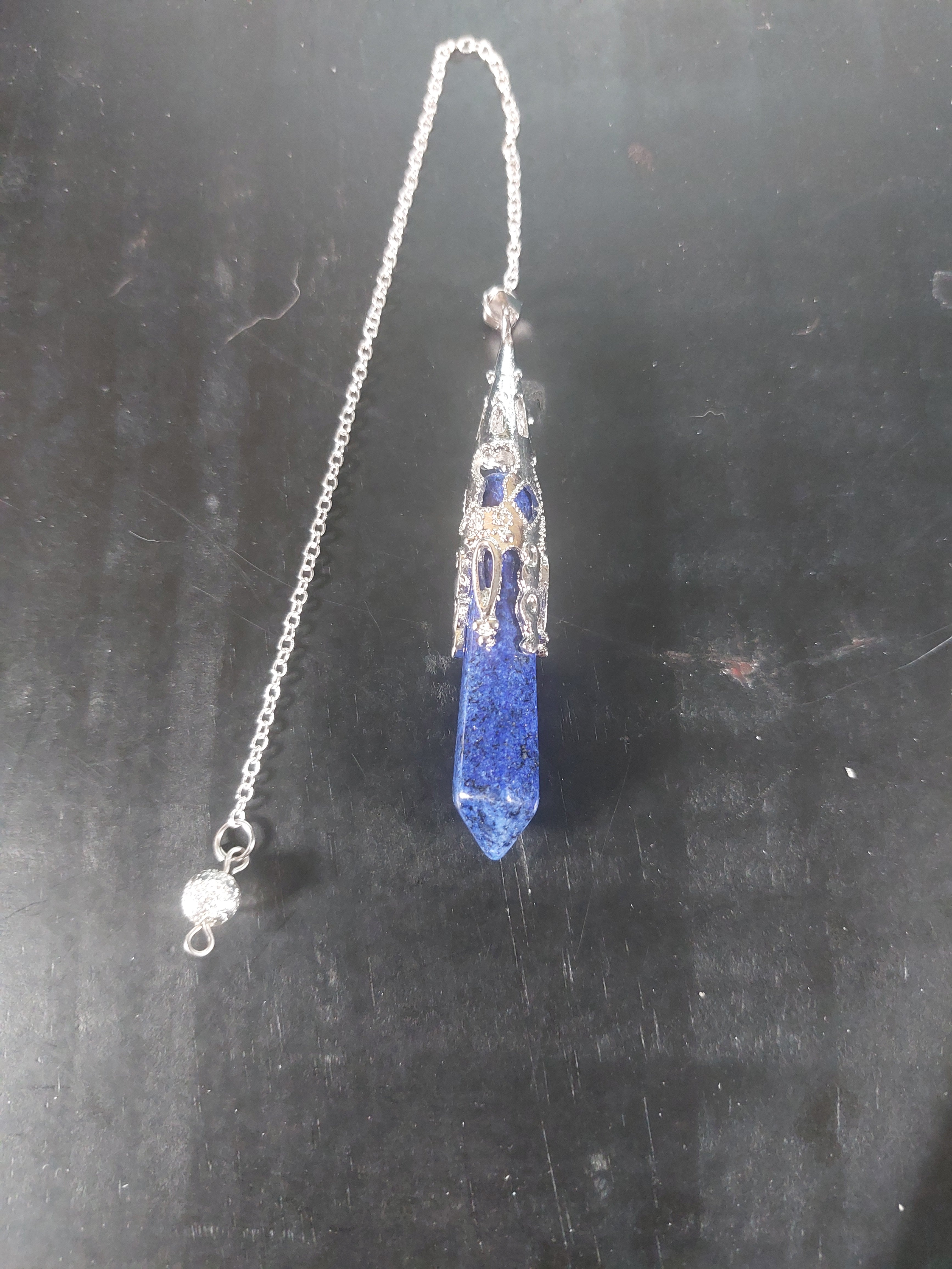 Lapis Lazuli Silver Tone Pendulum