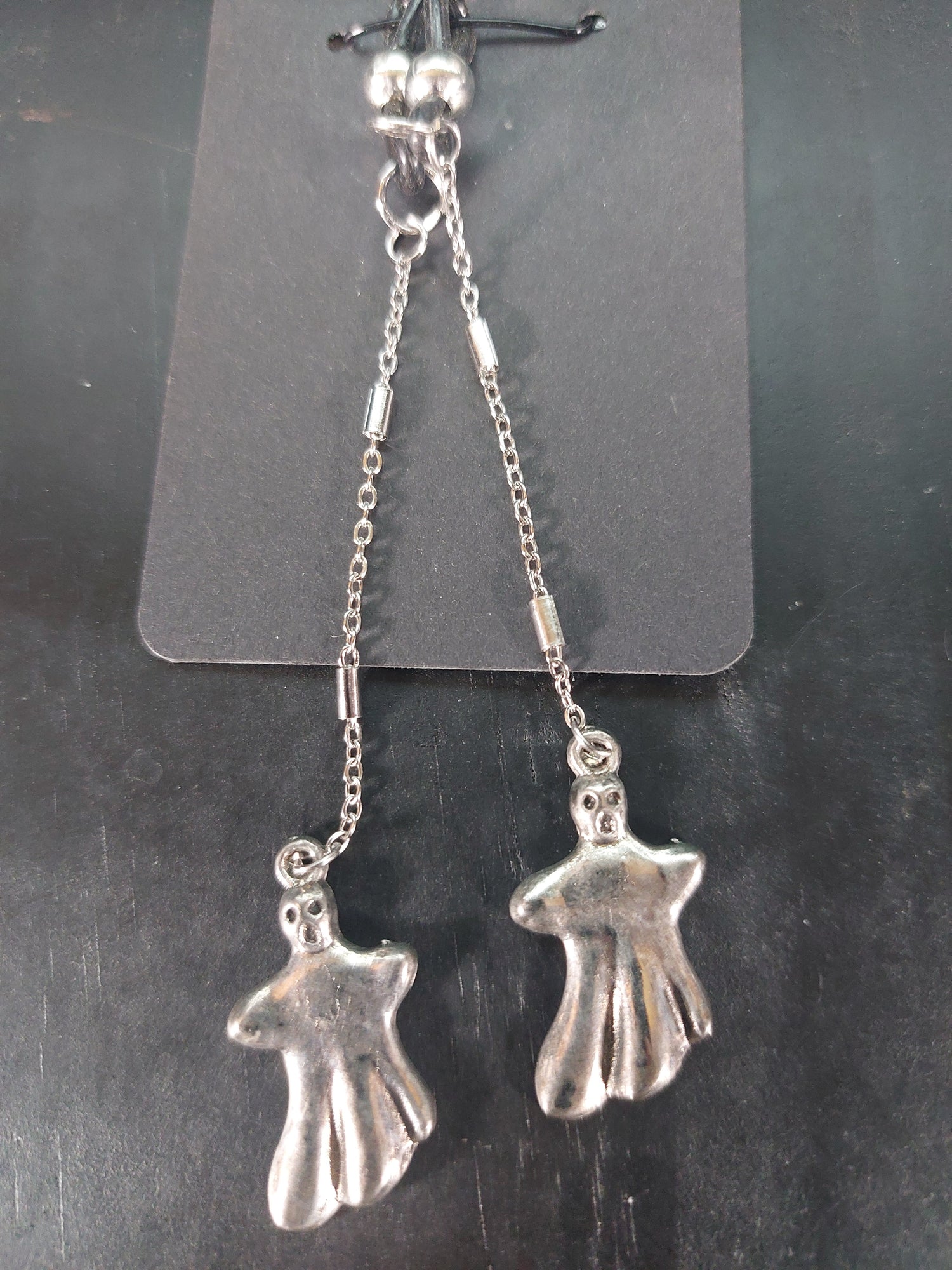 Silver Tone Eye Glass Charm Ghosts