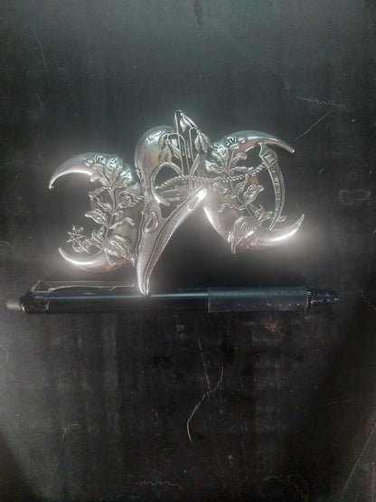 Metal Triple Moon Raven Barrette