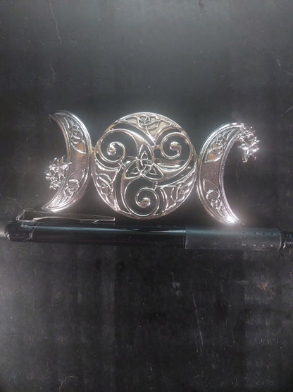 Metal Triple Moon with Teiscal Barrette