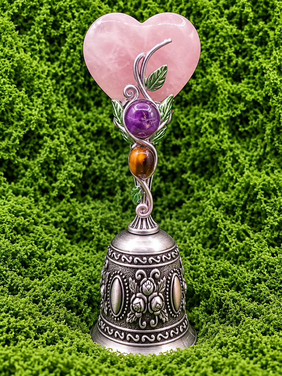 Rose Quartz Heart Bell 