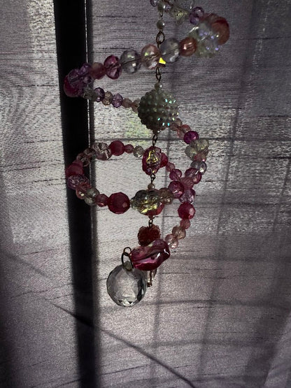 Sara’s Suncatchers – Rose Quartz &amp; Clear Quartz Pearl Spiral
