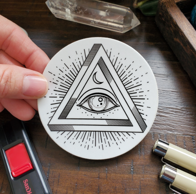 All Seeing Eye Sticker, 3 inches round