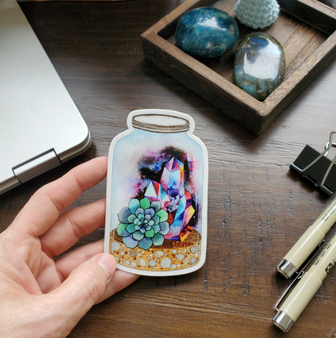 Crystal Terrarium Sticker, 4 x 2.45 inches