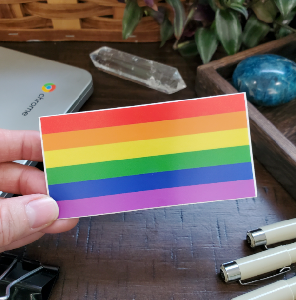 Rainbow Pride Sticker, 4 x 2 inches