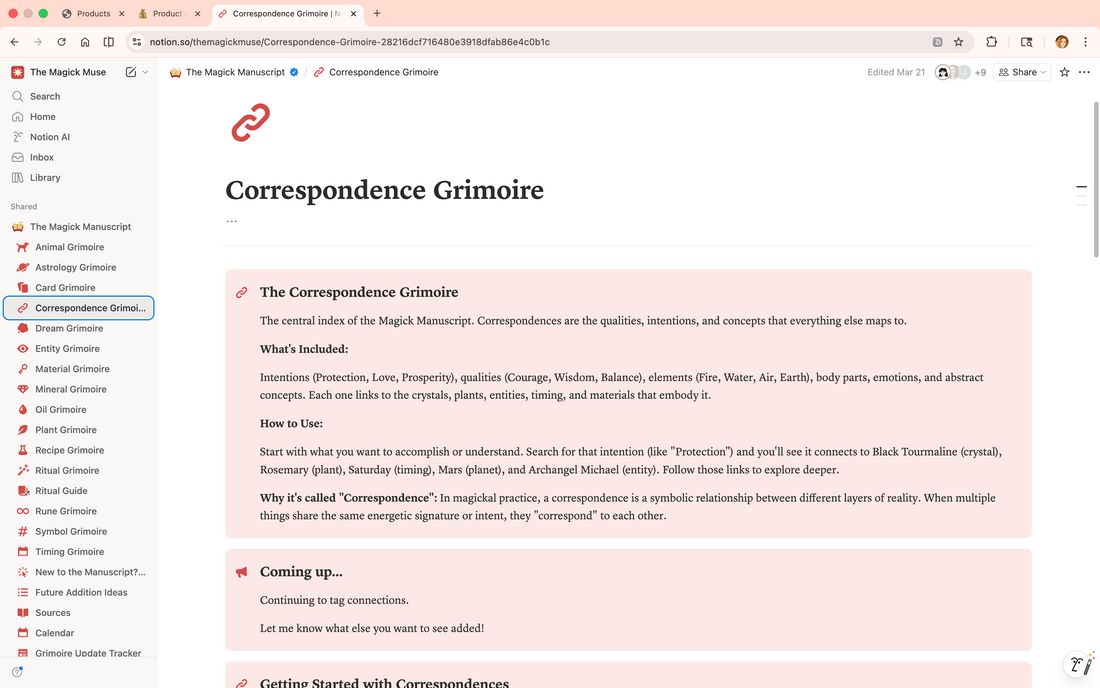 Correspondences Grimoire - Lifetime Access